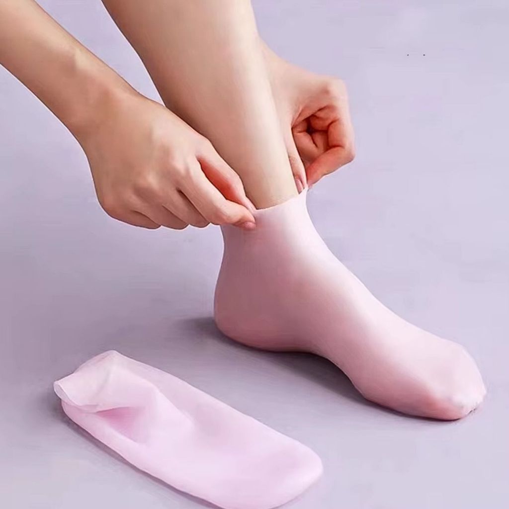 Meias De Silicone Para O Cuidado Dos Pés Gel Hidratante Anti-Rachaduras Removedor De Pele Morta