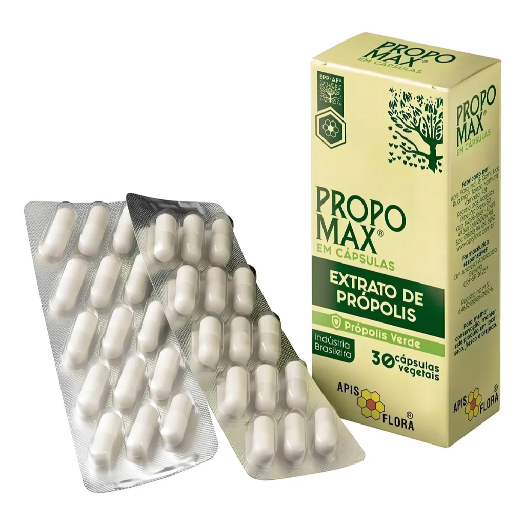 Propomax Extrato De Própolis Verde 30 Capsulas - Apis Flora Sabor Sem Sabor