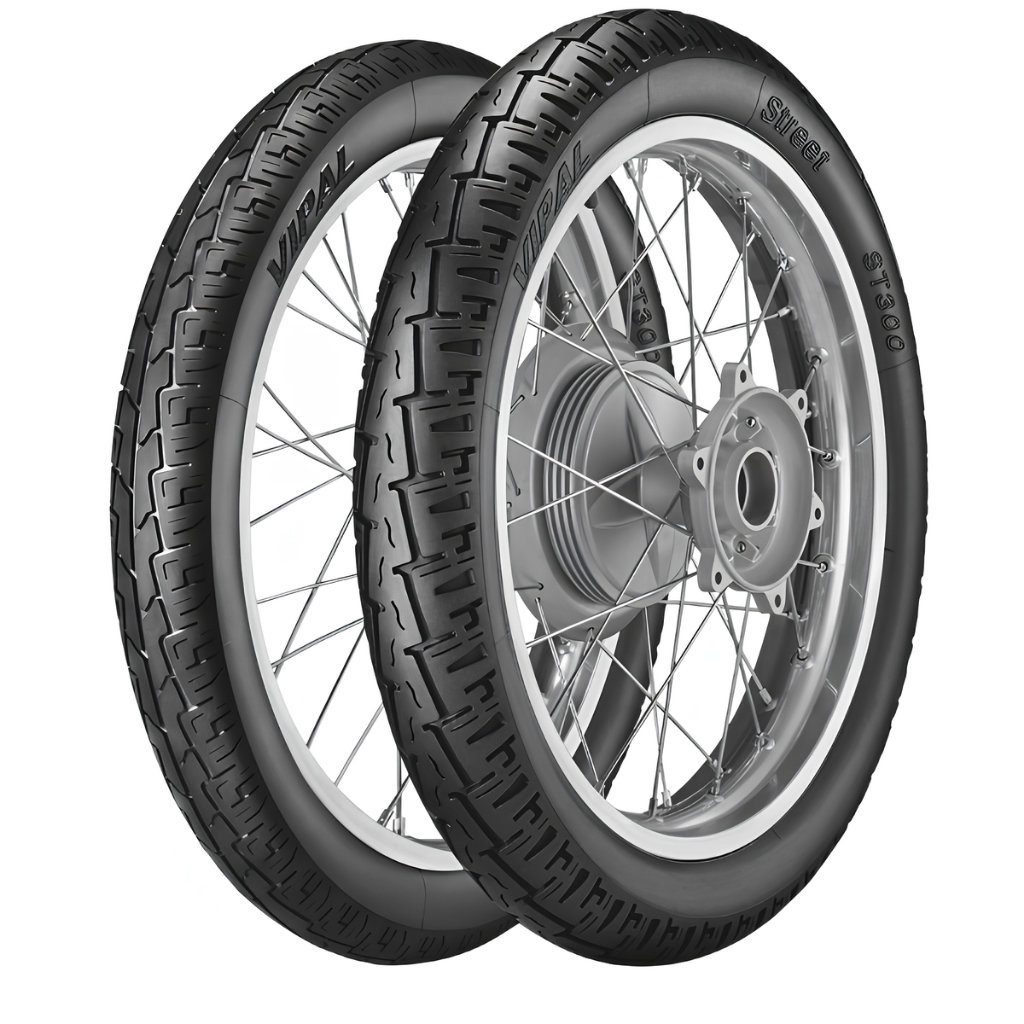 Par Pneu Vipal St300 100/90-18 Traseiro E  2.75-18 Dianteiro Para Moto Titan 160 Cbx Strada Cg - Brandy