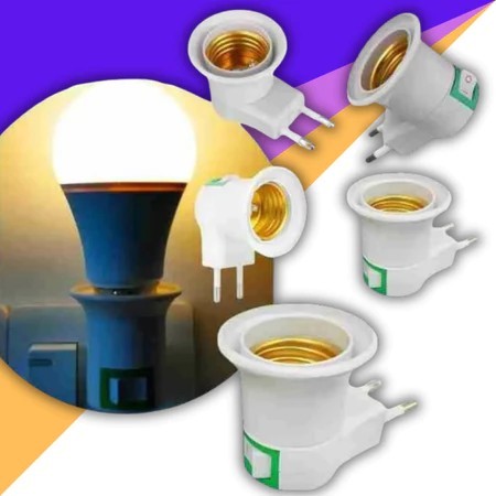 Adaptador Soquete Para Lâmpada E-27 Com Tomada Plug Bocal Com Chave em Oferta na Shopee