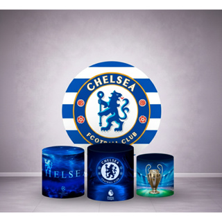 Kit Decoração Painel Redondo + Trio Cilindro Chelsea Internacional Futebol Ideal Para Festas Eventos em Oferta na Shopee