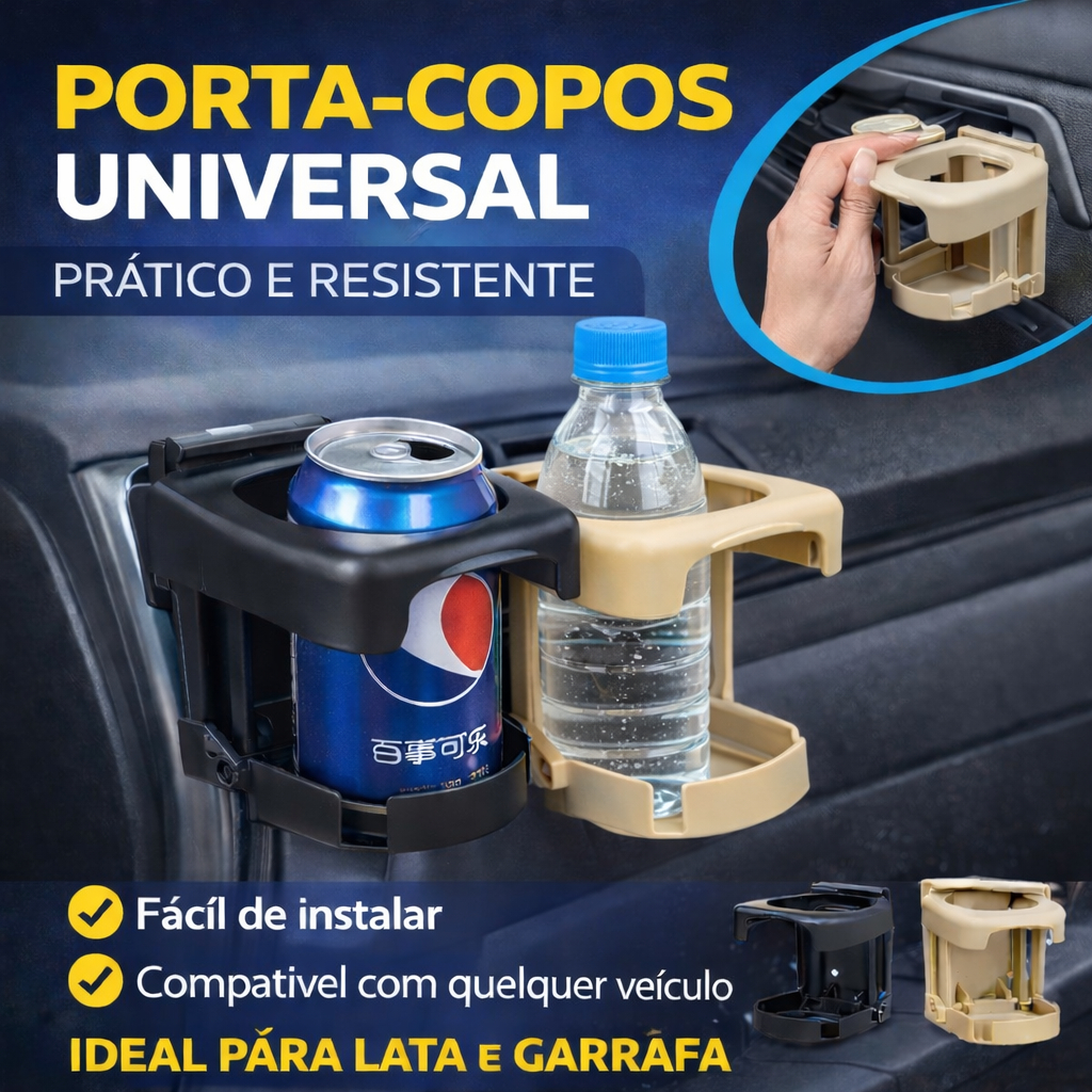 Porta Copos Automotivo Retrátil Dobrável Ajustável Suporte De Uso Múltiplo Garrafas Latas Mamadeira Carro LULU