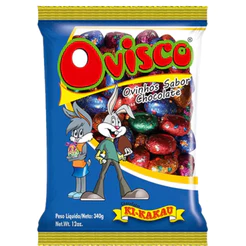 Ovisco De Páscoa sabor Chocolate C/50 Unidades 340g Ki-Kakau