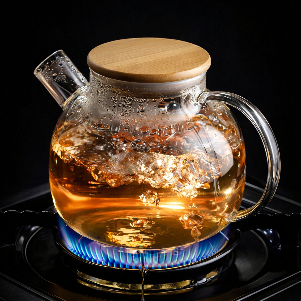 Chaleira Bule de Vidro para Chá 1L Tampa Hermética Bambu com Bico Coador em Oferta na Shopee