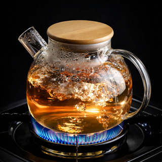 Chaleira Bule de Vidro para Chá 1L Tampa Hermética Bambu com Bico Coador em Oferta na Shopee