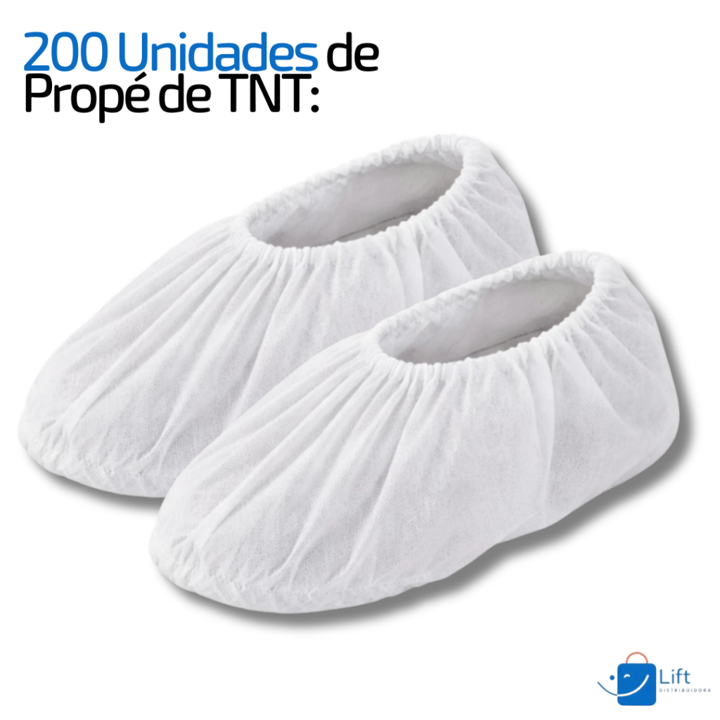 200 Uni. Sapatilha Propé c/ Elástico | Descartável em TNT - Mais Higiene e Proteção
