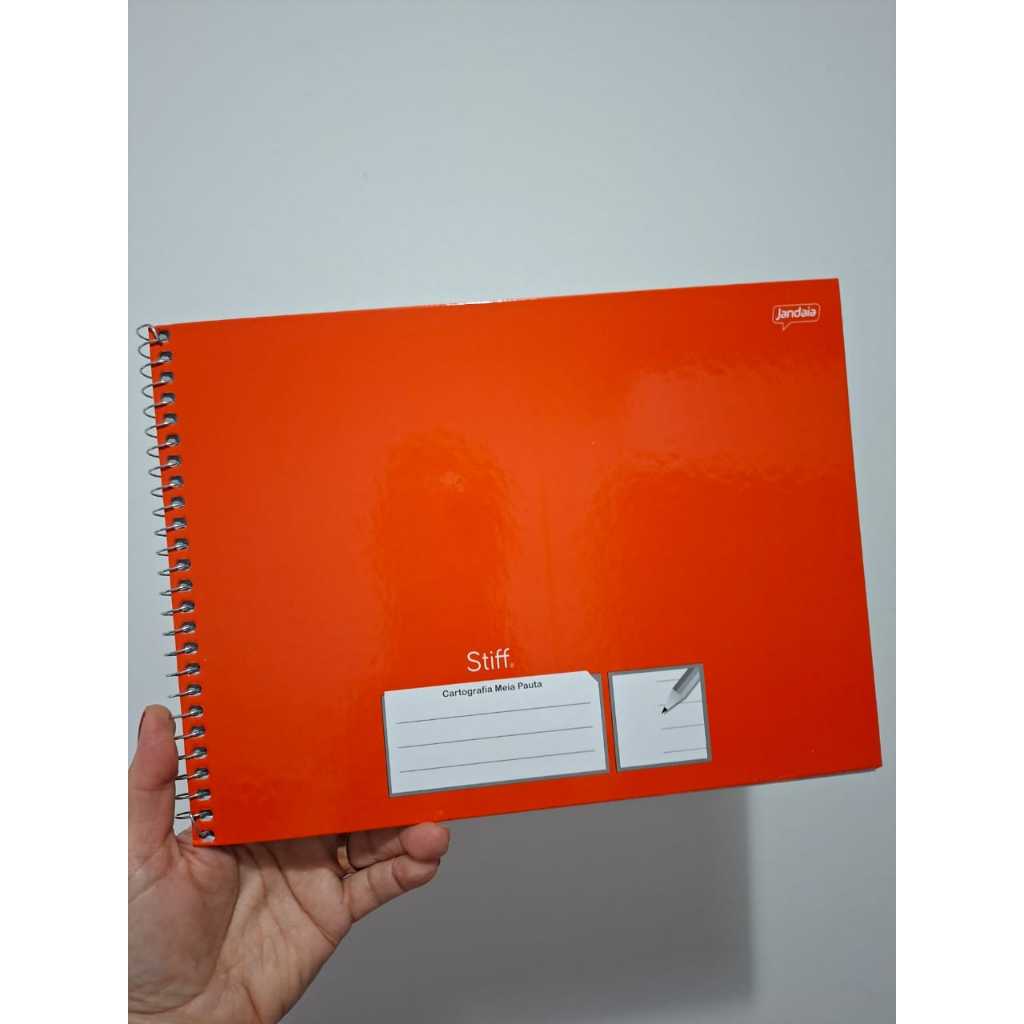 Caderno Cartografia e Desenho Meia Pauta Espiral 80 fls. Capa Dura Stiff Jandaia