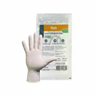 LUVA CIRURGICA LATEX 7.5 SEM PÓ ESTERIL - MEDIX - 10 PARES em Oferta na Shopee