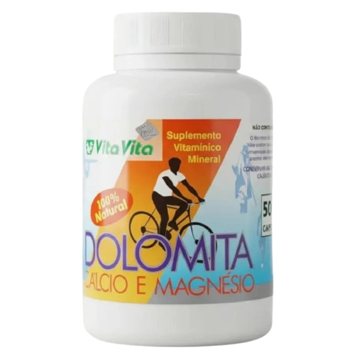 Dolomita Cálcio Magnésio Suplemento Vitamina Mineral 50 Caps