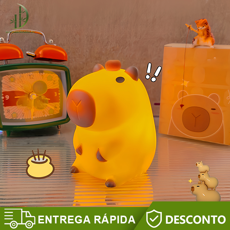 Luminária de Mesa Capivara Infantil，Dormir Luz Noturna，Cores Suaves， silicone de LED em Oferta na Shopee