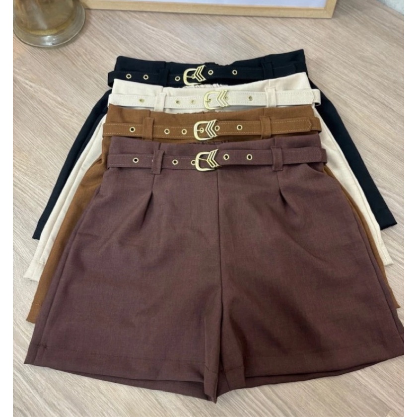 Short alfaiataria com cinto