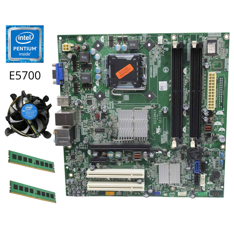 Kit Placa Mãe Dell DG33M06 Pentium Dual 4gb Ddr2 Cooler Espelho Universal Garantia Nota Fiscal