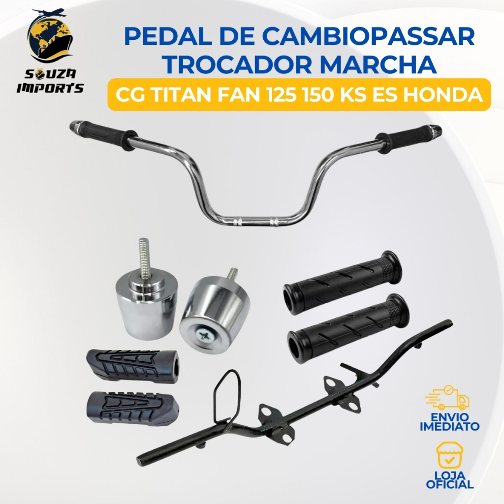 Kit Guidão 160 Cargo Peso Pesinho de Guidão Estribo da 160 Fan Titan Borrachas da Pedaleira Manopla