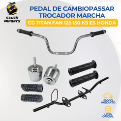 Kit Guidão 160 Cargo Peso Pesinho de Guidão Estribo da 160 Fan Titan Borrachas da Pedaleira Manopla