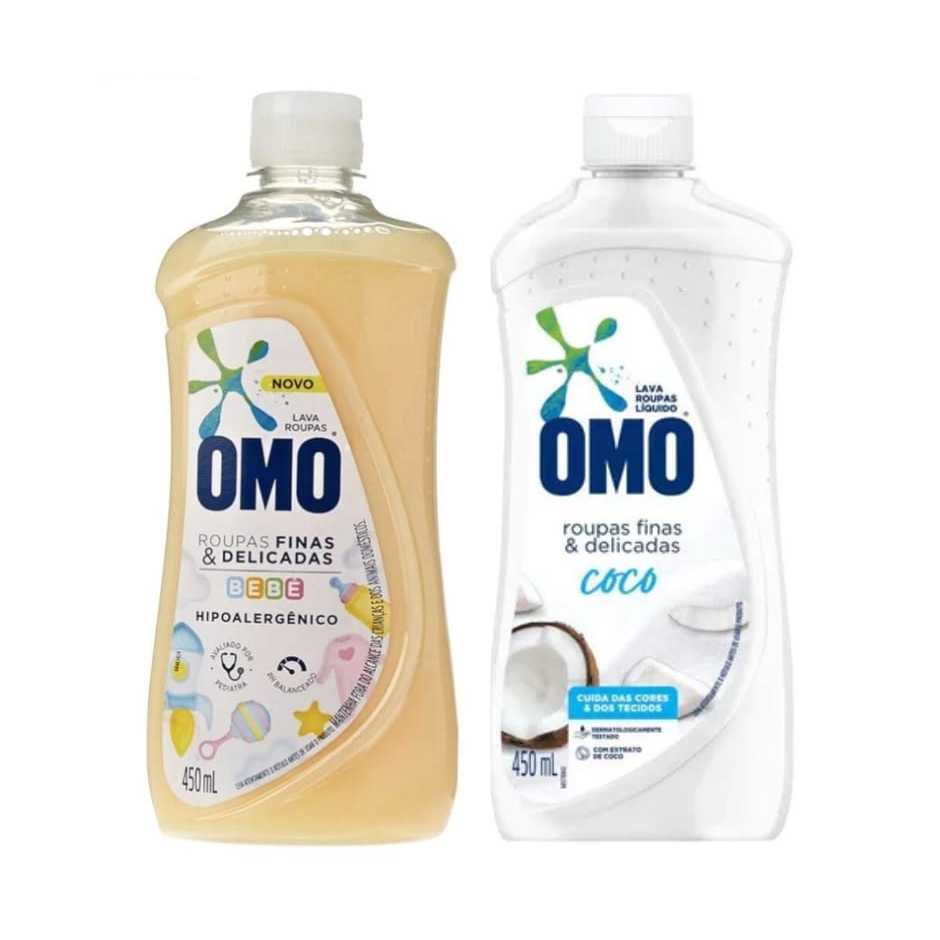 Kit Sabão Roupas Delicadas Omo Bebe + Omo Coco 450mlcada