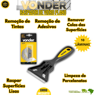 Raspador De Vidro Plano Tintas Piso Cerâmica Com 10 Lâminas Rp011 - Vonder Premium Oferta Resistente em Oferta na Shopee