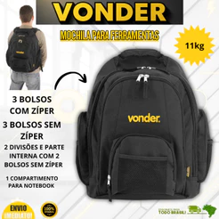 Mochila Para Ferramentas Em Lona Reforçada MOV0200 Vonder Profissional Oferta Premium