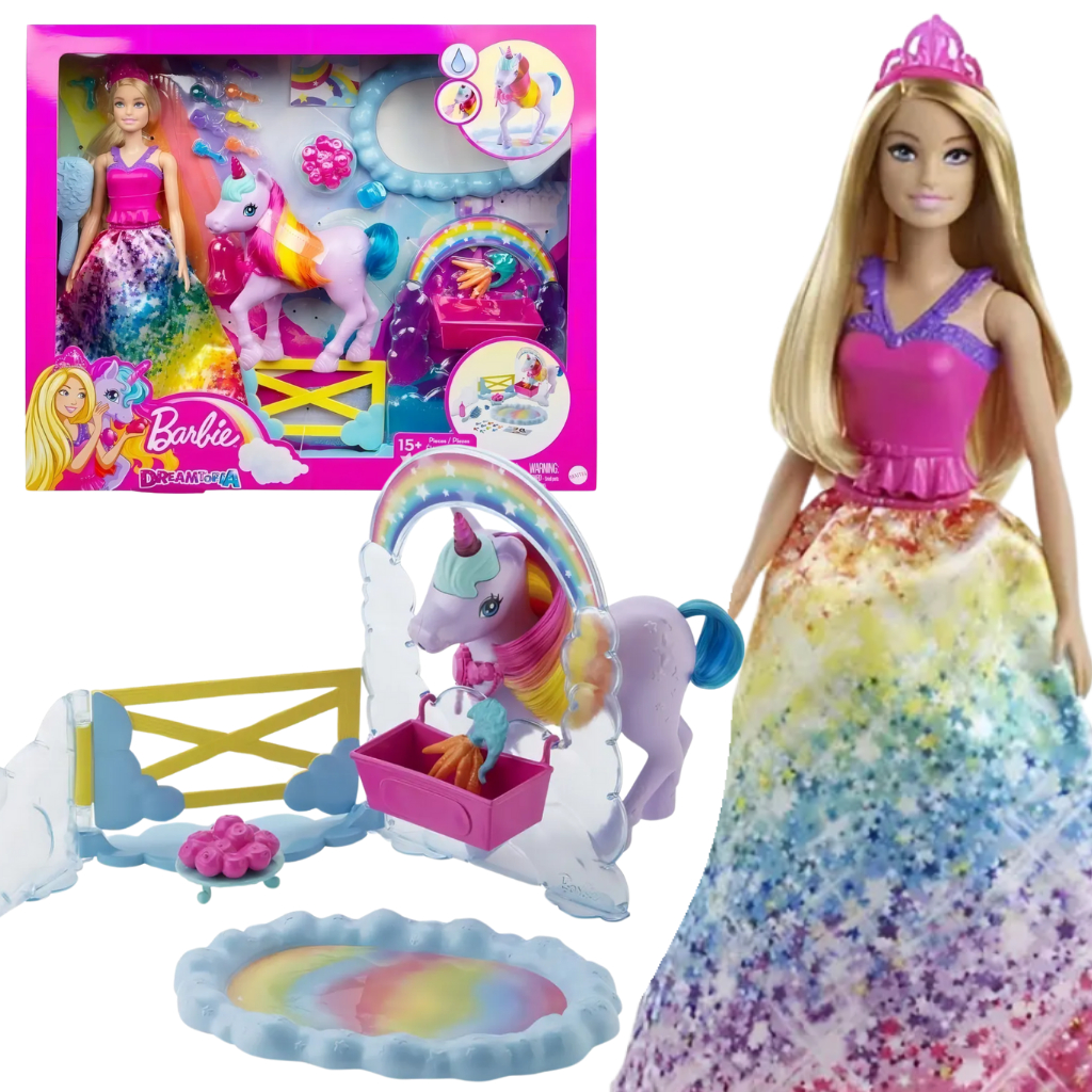 Barbie Boneca Dreamtopia com Unicórnio GTG01 Mattel Original Boneca Fantasia