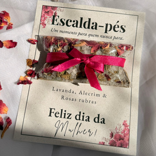 Kit  15 uni Escalda-Pés Lavanda, Alecrim & Rosas Rubras 25g–Lembrancinha Dia da Mulher|Brinde Corporativo | Autocuidado em Oferta na Shopee