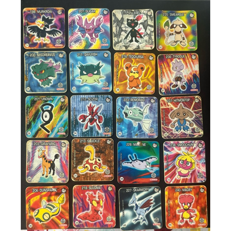 Cards Joken Pokémon da Elma chips. Ano de lançamento: 2001 - valor unitário
