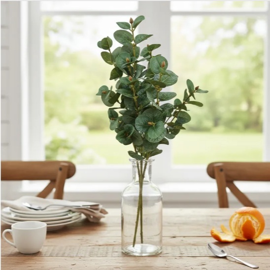 Buquê Eucalipto Artificial Grande Premium 7 Galhos