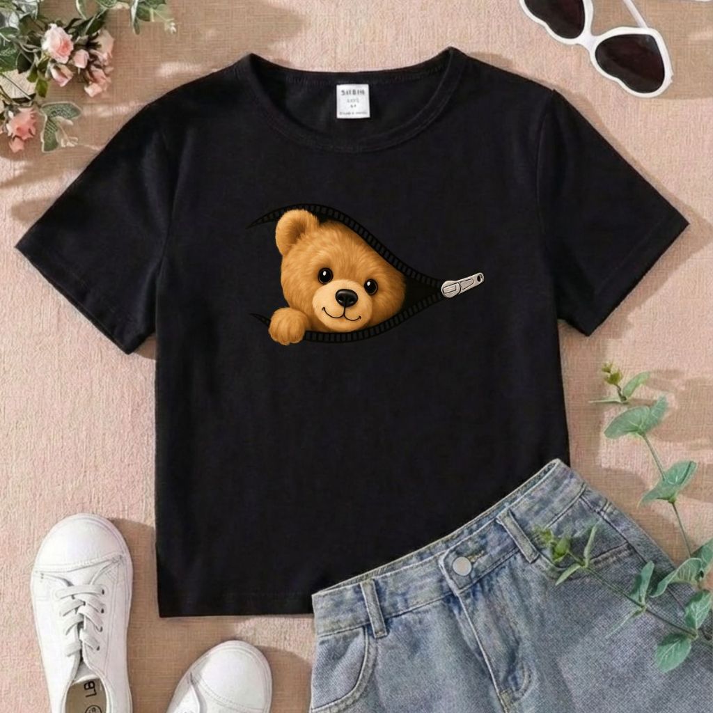 Tshirt Feminina Juvenil Urso Ted Fofo Camiseta 100% Algodão em Oferta na Shopee