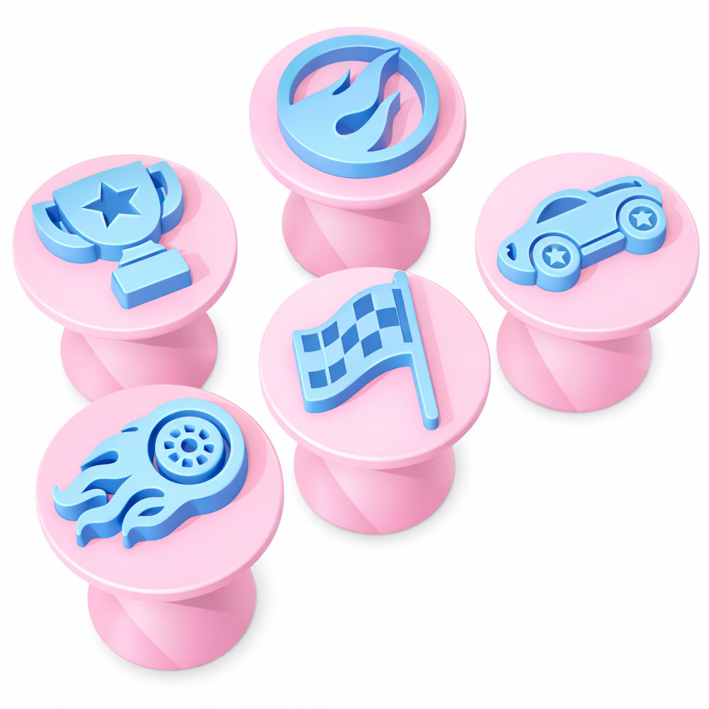Kit 5 Carimbo Marcador Brigadeiro Hotwheels Carro Velocidade Aleatória Hotwheels Carro Carrinho Velocidade Corrida