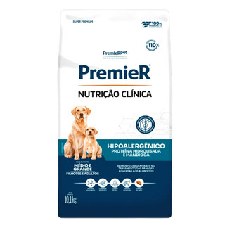 Ração Premier Nutrição Clínica Cães Hipoalergênico Médio e Grande Porte Proteína Hidrolisada 10,1kg