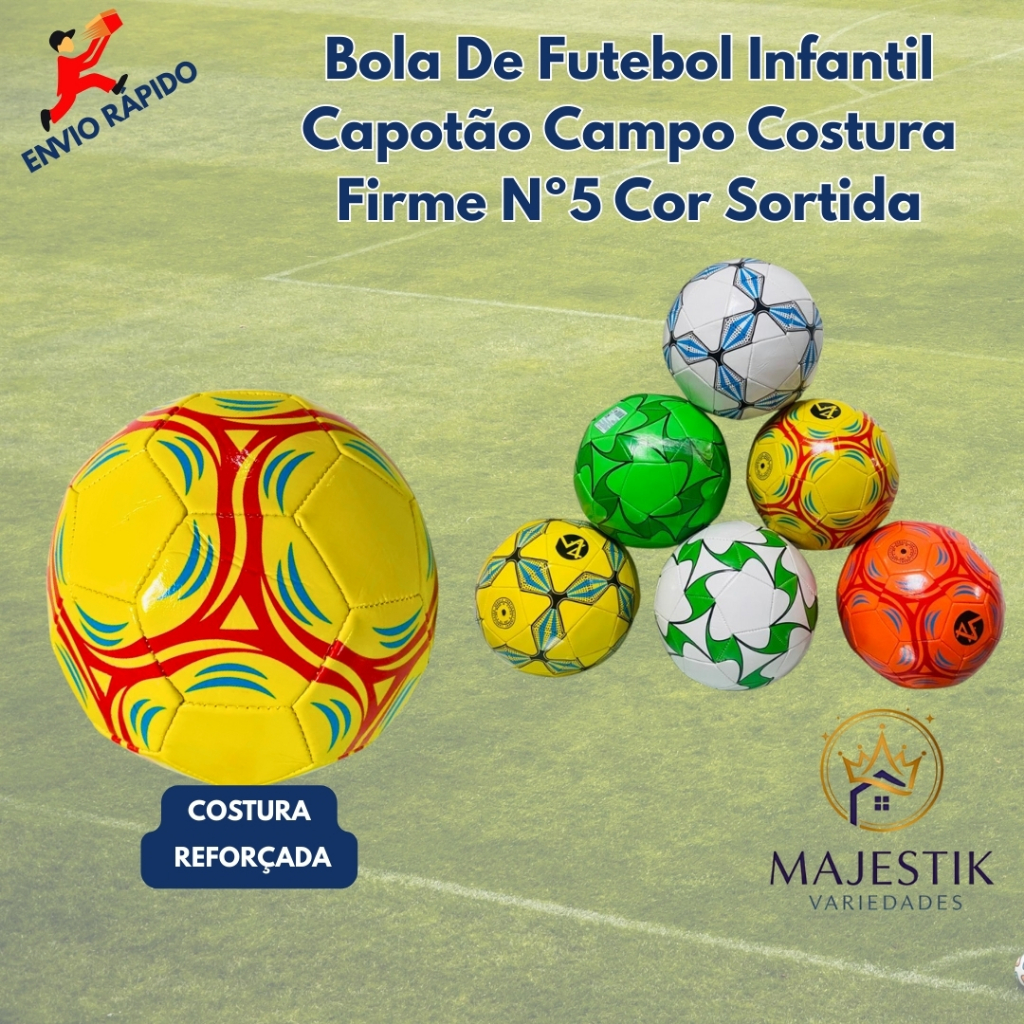 Bola De Futebol Infantil Capotão Nº5 Campo Costura Firme Cor Sortida
