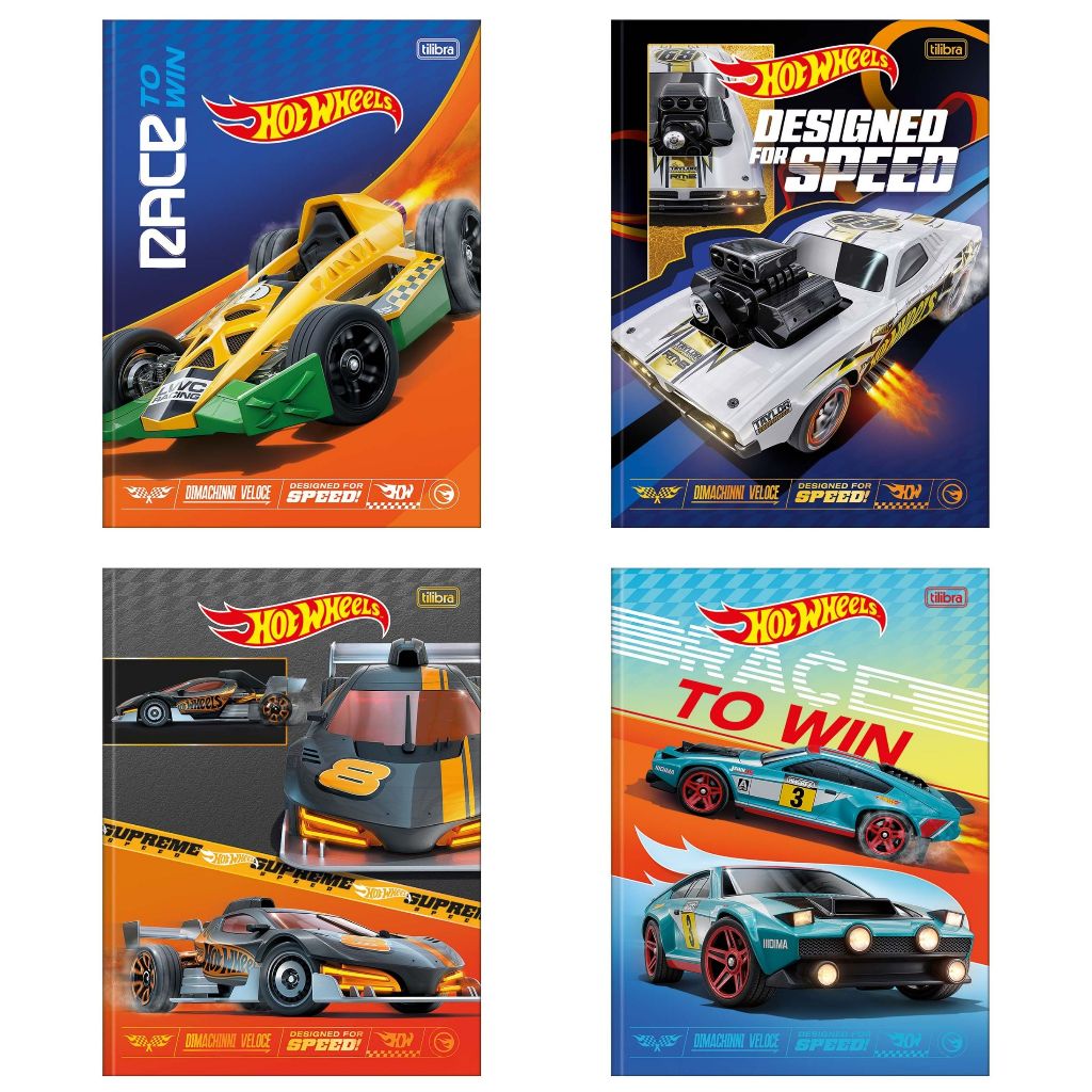 Caderno Universitário Brochura Capa Dura Hot Wheels 20 x 27,5 cm 80 Folhas - Tilibra em Oferta na Shopee