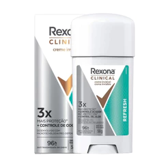 Desodorante Rexona Clinical Antitranspirante 96h Creme Refresh 58g