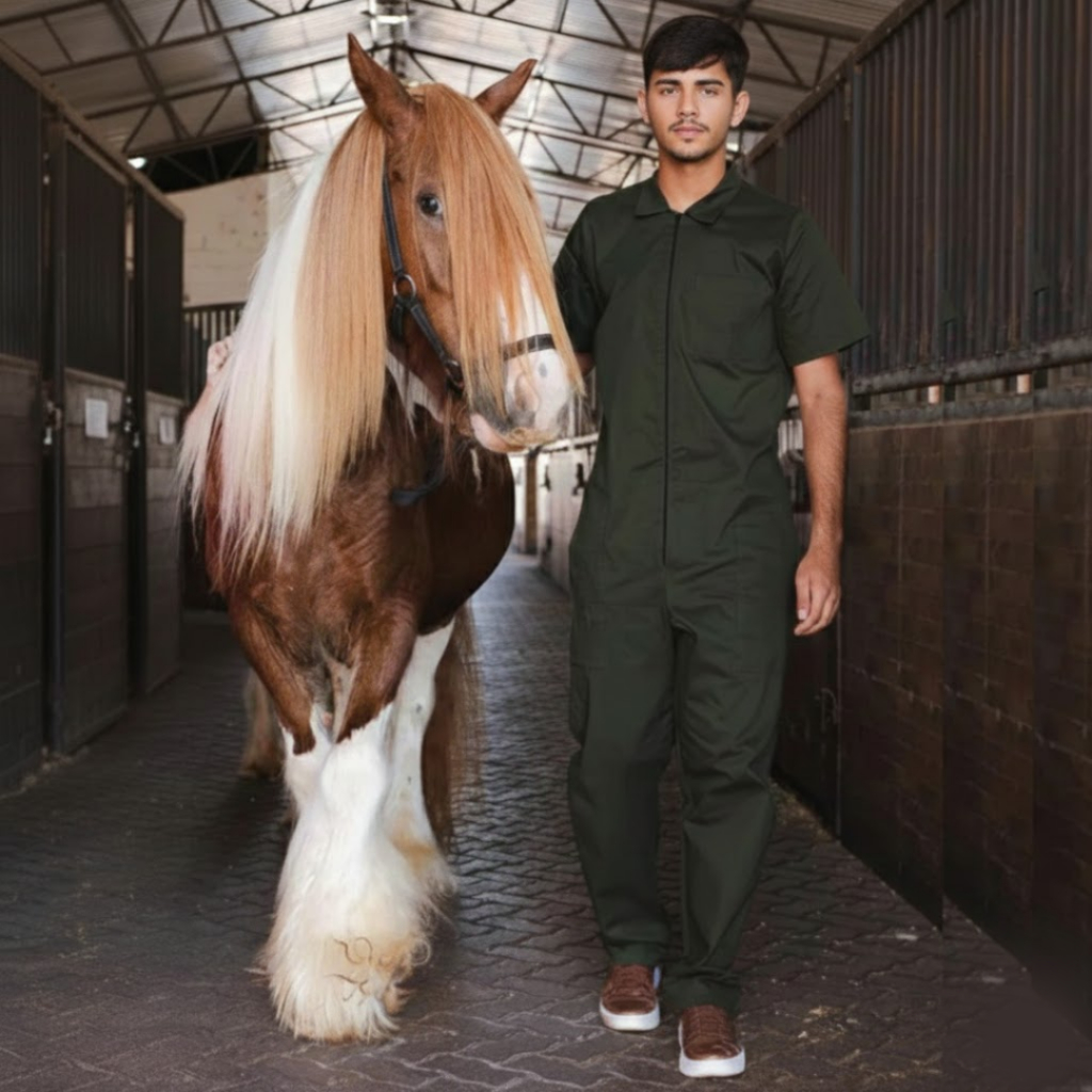 Macacão masculino de campo veterinário tradicional BORDADO COM LOGO, PRONTA ENTREGA