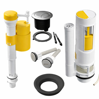 KIT MECANISMO COMPLETO BOTAO DESCARGA DUPLO CAIXA ACOPLADA MODELO UNIVERSAL ACIONAMENTO SUPERIOR em Oferta na Shopee