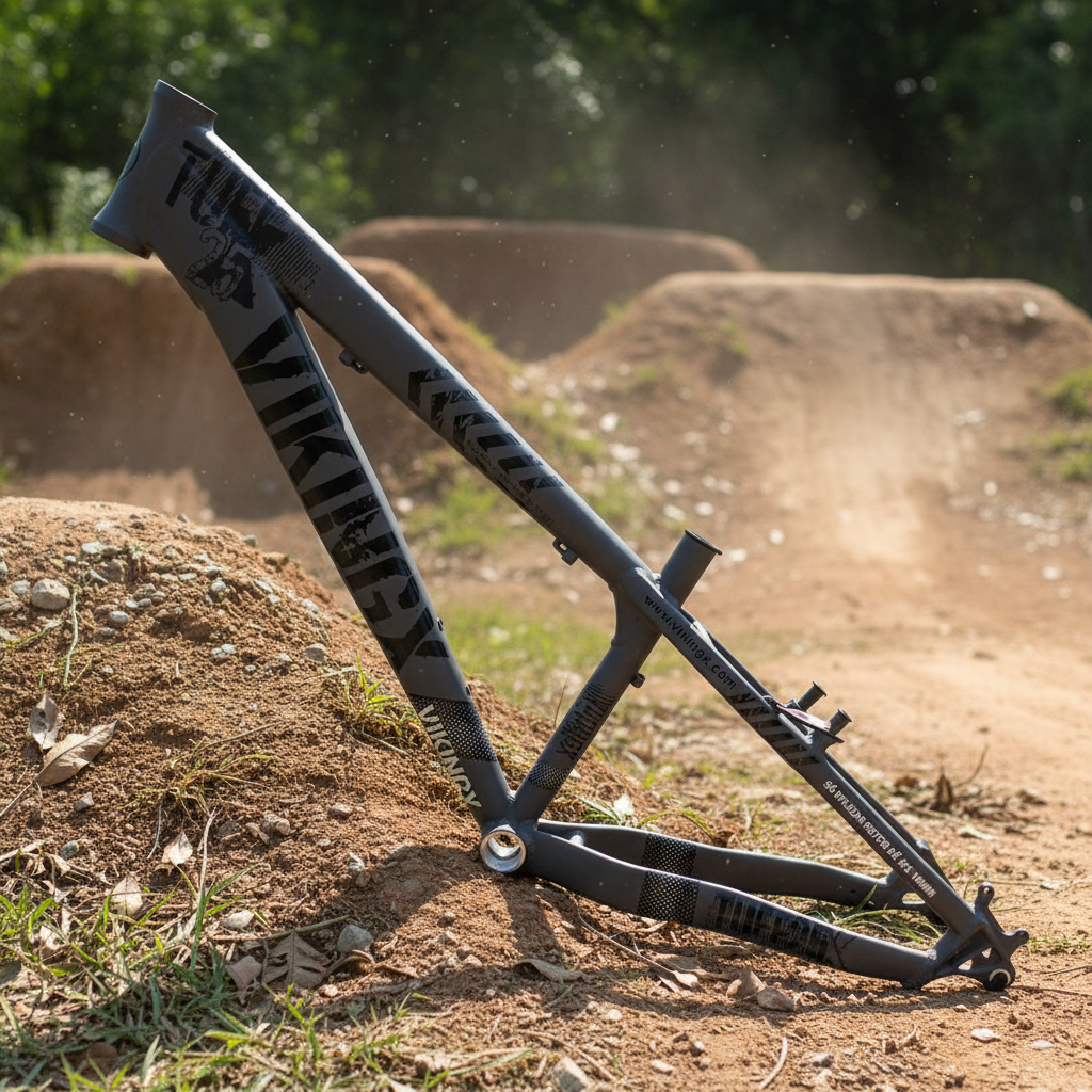 Quadro Bike Bicicleta MTB VikingX Dirt Jump Tuff X-25 Aro 26 cinza com preto Lançamento em Oferta na Shopee