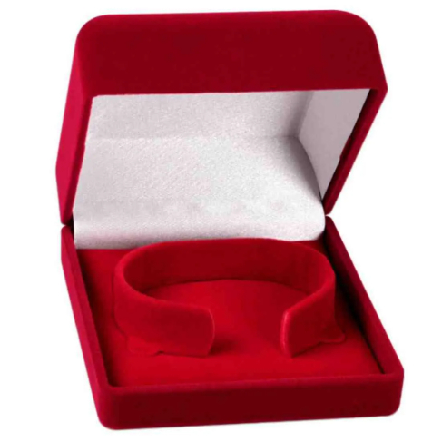 Caixinha Estojo Caixa Embalagem Joias Veludo para Bracelete 9x9cm 1 Unidade (5B)