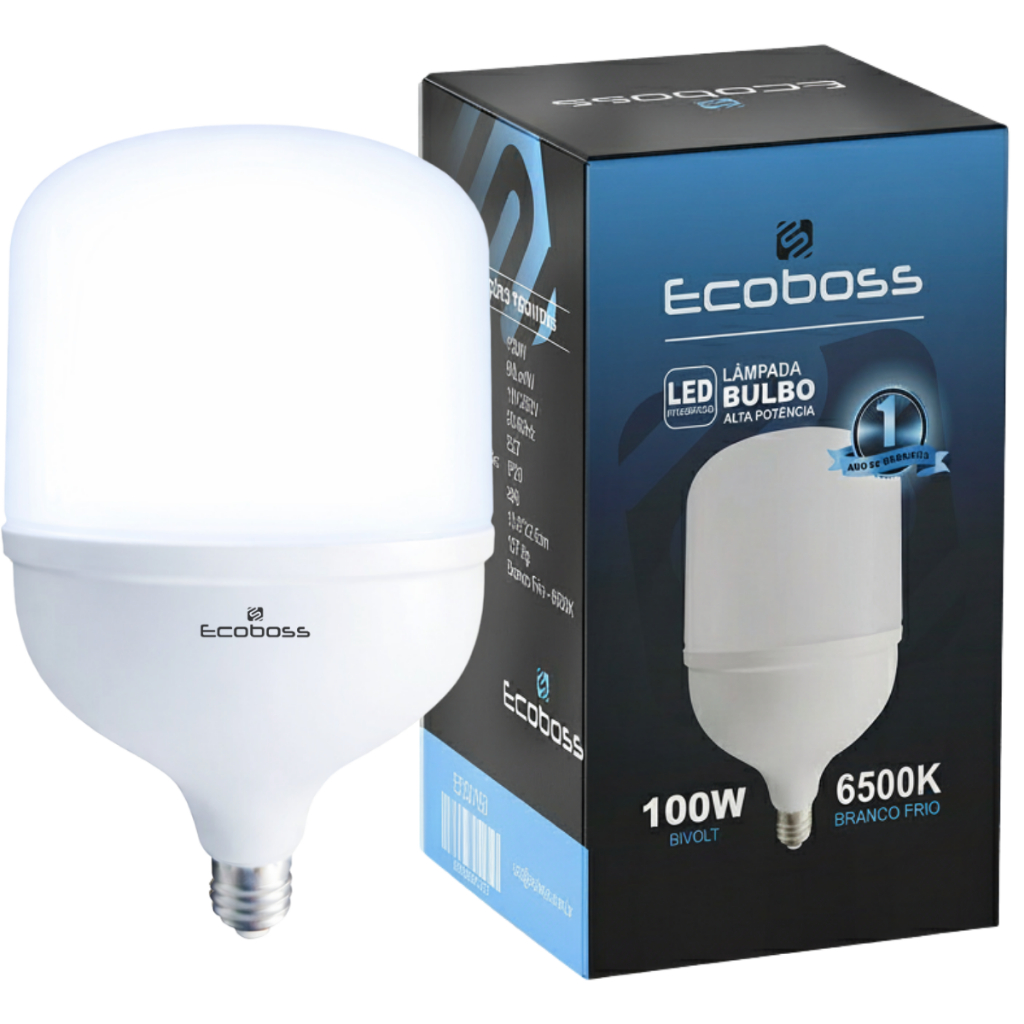 Lâmpada Led Super Bulbo Alta Potência 100w E27 Bivolt 6500K Branco Frio ORIGINAL (1 Ano de Garantia) em Oferta na Shopee