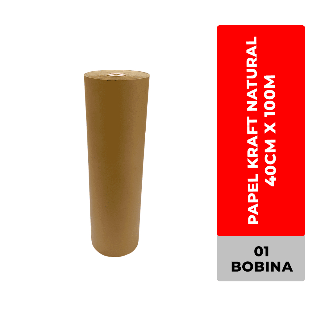 Bobina Kraft Natural 40CMX100M - Comércio, Indústria, Confecção, embalagens, Presentes, Artesanatos