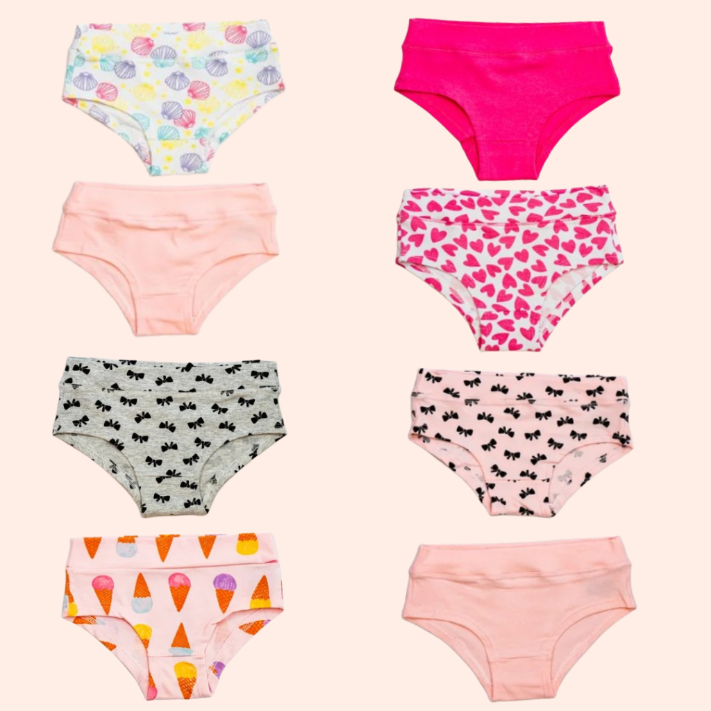 Kit Calcinhas Infantis Menina Feminina Algodão Estampadas LOL Confortáveis