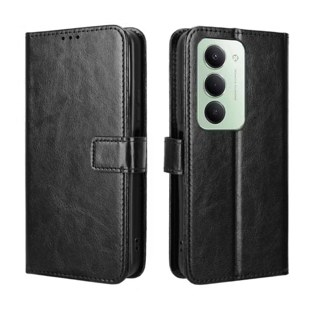 Capa Carteira Flip + Película Para Xiaomi Redmi 15 4G / 5G