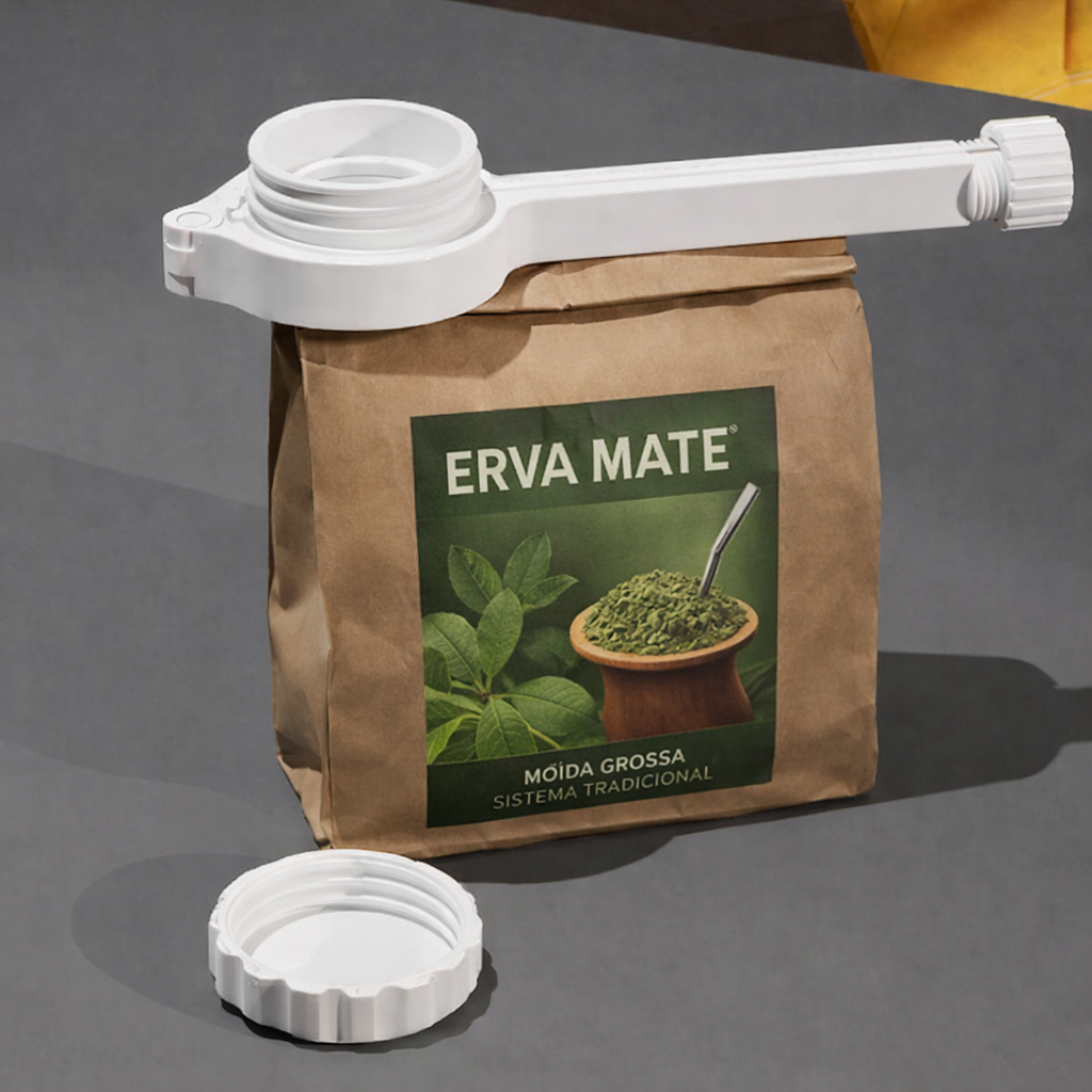 Fecho Multiuso com Tampa Pacote de Café Açucar Erva Mate Alimentos Extrema Vedação