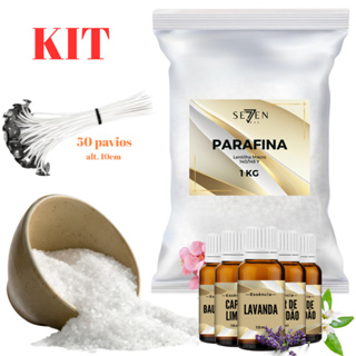 Kit Parafina 1kg + Essência + 50 Pavios para velas Artesnais em Oferta na Shopee