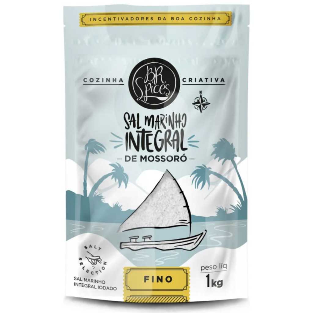 Sal Marinho Mossoró Integral Fino Pouch - 1 kg BR Spices em Oferta na Shopee