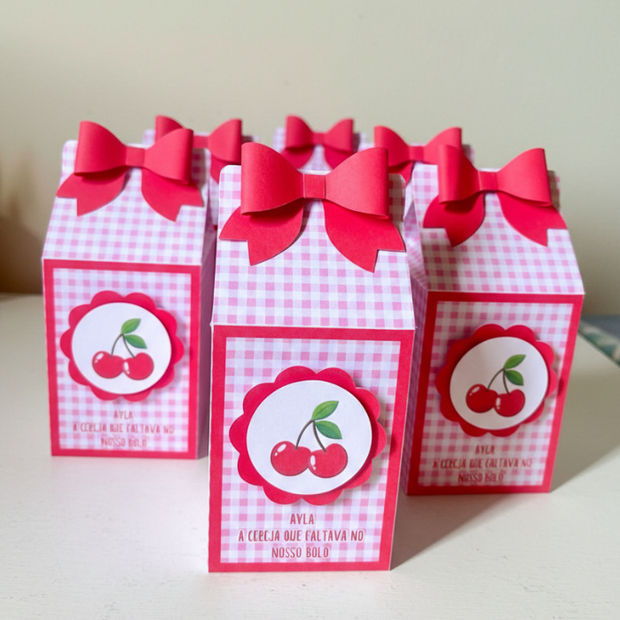 Kit Festa Cerejinha Caixinhas Personalizadas para Aniversário Festa Infantil - Lembrancinha