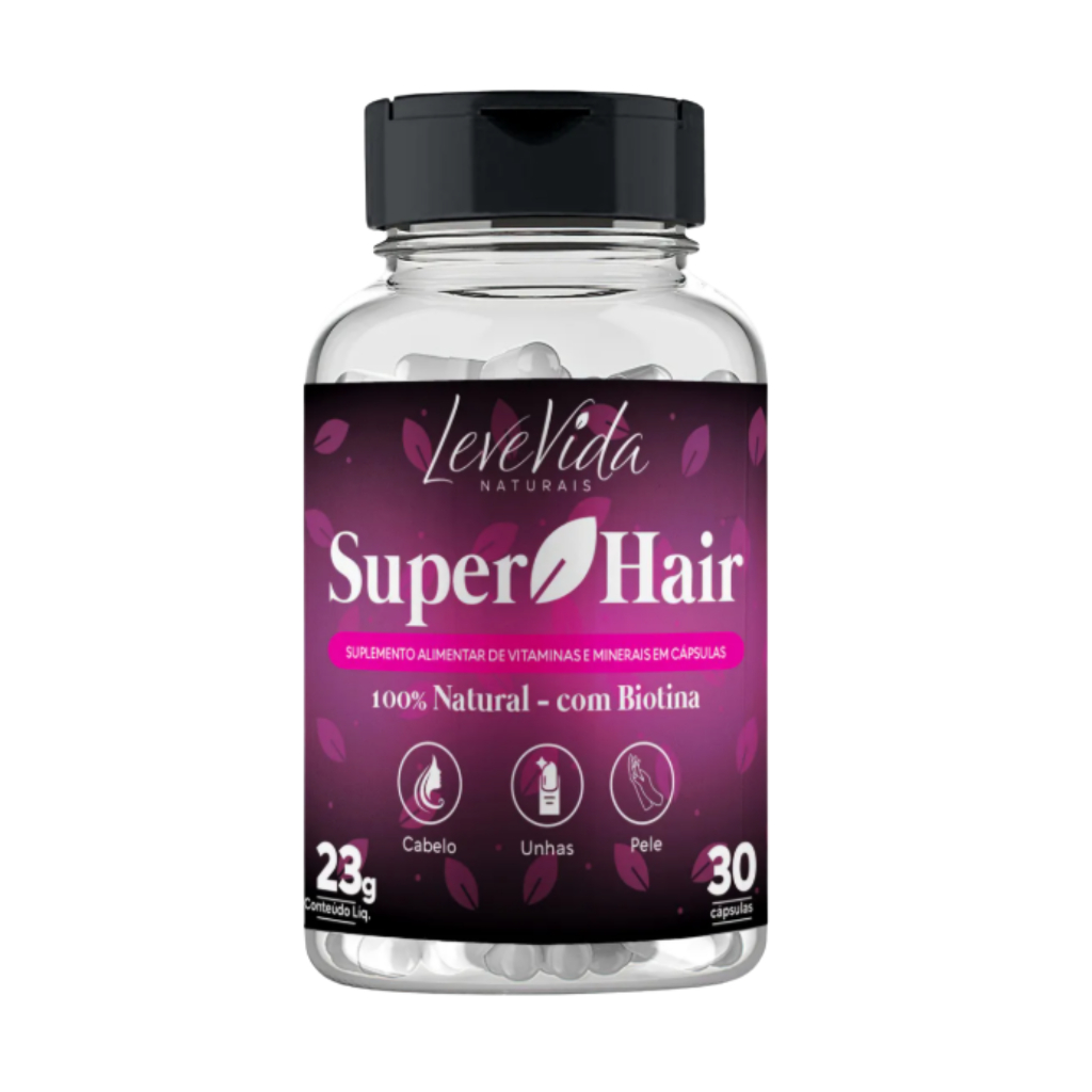 Super Hair com Biotina Cabelos Unhas Leve Vida 23g