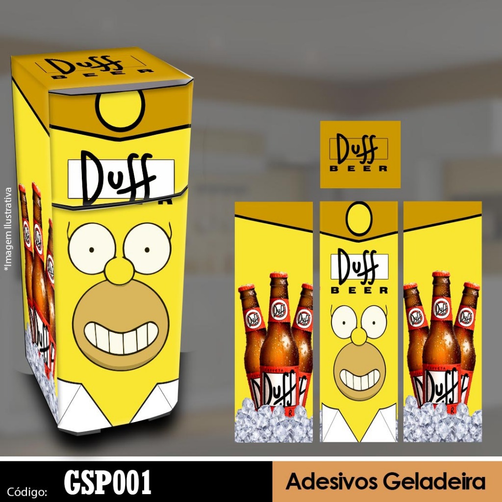 Adesivo para Envelopamento de Geladeira – Vinil Lavável, Prova d’Água e Fácil Aplicação Simples ou Duplex | Simpsons