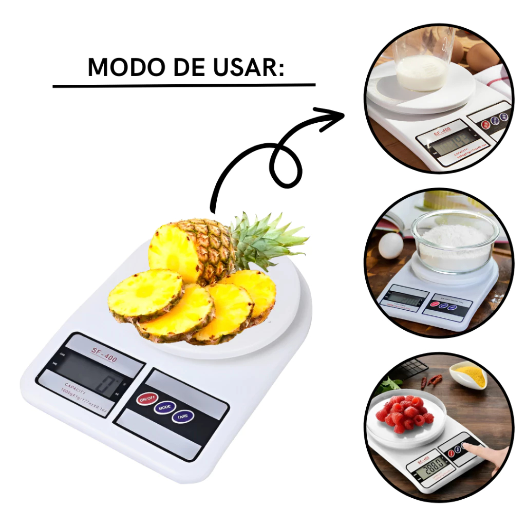 Balança de cozinha digital Alta precisão com pilhas inclusas AA 10kg