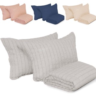 Kit Cobre Leito Casal com 3 Peças Micro Percal Ultrassônico Wave BF Colchões em Oferta na Shopee