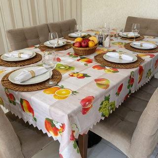 Toalha de Mesa Impermeável Plástica Térmica PVC Retangular 2,00 x 1,40 m JCM em Oferta na Shopee