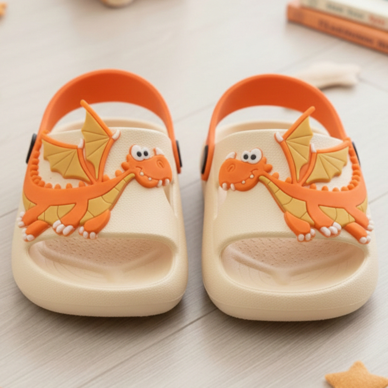Chinelo Infantil Nuvem Slide Menino Dino Tubarão Animais Macio Confortável Leve Masculino