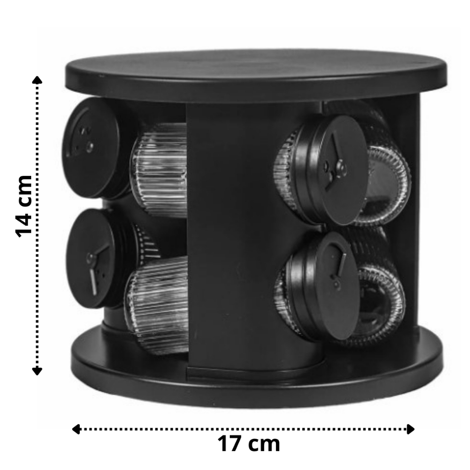 Porta Condimentos Giratório com 6 Potes de Vidro em Oferta na Shopee